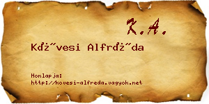 Kövesi Alfréda névjegykártya
